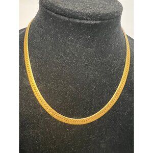 Givenchy Gold-Tone Herringbone Chain Necklace With Chunky Clasp 19"